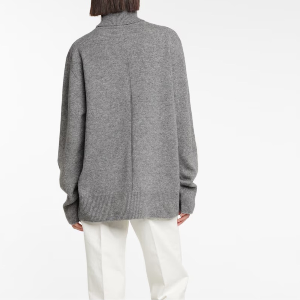 The ROW Cashmere LUXURIOUS THICK GREY MELANGE TURTLENECK XL - Picture 10 of 15